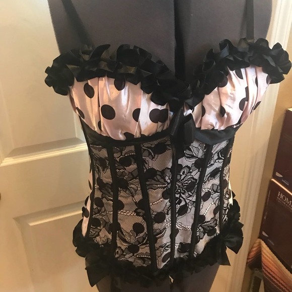 Music Legs Other - Music legs Lingerie polka dot & ruffle corset sz M (B09)